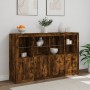 Sideboard with LED light 3 pieces engineered wood smoked oak by , Sideboards - Ref: Foro24-3209118, Price: 246,99 €, Discount: %