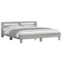 Cama con cabecero madera ingeniería gris Sonoma 200x200 cm de , Camas y somieres - Ref: Foro24-3207397, Precio: 170,99 €, Des...