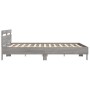 Cama con cabecero madera ingeniería gris Sonoma 200x200 cm de , Camas y somieres - Ref: Foro24-3207397, Precio: 170,99 €, Des...