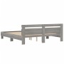 Cama con cabecero madera ingeniería gris Sonoma 200x200 cm de , Camas y somieres - Ref: Foro24-3207397, Precio: 170,99 €, Des...