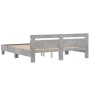 Cama con cabecero madera ingeniería gris hormigón 200x200 cm de , Camas y somieres - Ref: Foro24-3207395, Precio: 162,75 €, D...