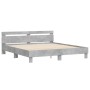 Estructura de cama cabecero y luces LED gris hormigón 200x200cm de , Camas y somieres - Ref: Foro24-3207521, Precio: 175,86 €...