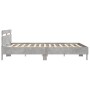 Estructura de cama cabecero y luces LED gris hormigón 200x200cm de , Camas y somieres - Ref: Foro24-3207521, Precio: 175,86 €...