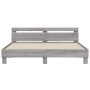 Sonoma gray headboard bed frame and LED lights 200x200 cm by , Beds and slatted bases - Ref: Foro24-3207523, Price: 175,99 €,...