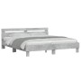 Concrete gray headboard bed frame and LED lights 180x200cm by , Beds and slatted bases - Ref: Foro24-3207528, Price: 159,66 €...