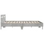 Estructura de cama cabecero y luces LED gris hormigón 160x200cm de , Camas y somieres - Ref: Foro24-3207535, Precio: 154,64 €...