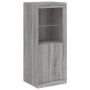 Aparador con luz LED 3 pzas madera de ingeniería gris Sonoma de , Aparadores - Ref: Foro24-3209105, Precio: 197,98 €, Descuen...