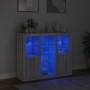 Sideboard with LED Light 3 Pieces Sonoma Gray Engineered Wood by , Sideboards - Ref: Foro24-3209126, Price: 194,87 €, Discoun...