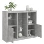 Sideboard with LED light 3 pieces concrete gray engineered wood by , Sideboards - Ref: Foro24-3209124, Price: 183,94 €, Disco...