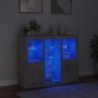 Sideboard with LED light 3 pieces concrete gray engineered wood by , Sideboards - Ref: Foro24-3209124, Price: 183,94 €, Disco...