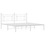 Metal bed frame with white headboard 183x213 cm by , Beds and slatted bases - Ref: Foro24-374393, Price: 95,99 €, Discount: %