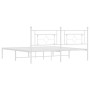 Metal bed frame with white headboard 183x213 cm by , Beds and slatted bases - Ref: Foro24-374393, Price: 95,99 €, Discount: %