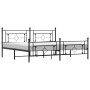 Black metal headboard and footboard bed frame 200x200cm by , Beds and slatted bases - Ref: Foro24-374364, Price: 140,64 €, Di...