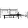 Black metal headboard and footboard bed frame 200x200cm by , Beds and slatted bases - Ref: Foro24-374364, Price: 140,64 €, Di...