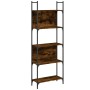 5-shelf bookcase in smoked oak wood, 60.5x24x166.5 cm by , Bookcases and shelves - Ref: Foro24-838865, Price: 49,32 €, Discou...