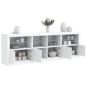 Sideboard mit weißen LED-Leuchten 202x37x67 cm von , Sideboards - Ref: Foro24-3209009, Preis: 229,27 €, Rabatt: %