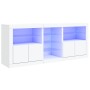 Aparador con luces LED blanco 181,5x37x67 cm de , Aparadores - Ref: Foro24-3209037, Precio: 208,08 €, Descuento: %