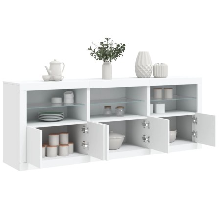 Sideboard with white LED lights 181.5x37x67 cm by , Sideboards - Ref: Foro24-3209002, Price: 220,33 €, Discount: %