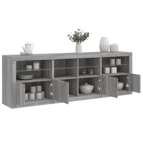 Sideboard mit LED-Leuchten in Sonoma grau 202x37x67 cm von , Sideboards - Ref: Foro24-3209014, Preis: 241,56 €, Rabatt: %