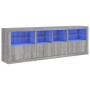 Aparador con luces LED gris Sonoma 202x37x67 cm de , Aparadores - Ref: Foro24-3209014, Precio: 228,99 €, Descuento: %