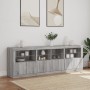 Sideboard with Sonoma gray LED lights 202x37x67 cm by , Sideboards - Ref: Foro24-3209014, Price: 241,53 €, Discount: %