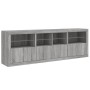 Aparador con luces LED gris Sonoma 202x37x67 cm de , Aparadores - Ref: Foro24-3209014, Precio: 228,99 €, Descuento: %