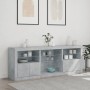 Sideboard with LED lights in concrete gray 181.5x37x67 cm by , Sideboards - Ref: Foro24-3209040, Price: 186,99 €, Discount: %