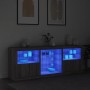 Sideboard with Sonoma grey LED lights 181.5x37x67 cm by , Sideboards - Ref: Foro24-3209042, Price: 224,83 €, Discount: %