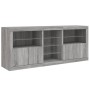 Sideboard with Sonoma grey LED lights 181.5x37x67 cm by , Sideboards - Ref: Foro24-3209042, Price: 224,83 €, Discount: %