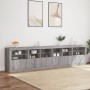 Sideboard with Sonoma grey LED lights 283x37x67 cm by , Sideboards - Ref: Foro24-3209021, Price: 306,99 €, Discount: %