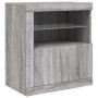 Sideboard with Sonoma grey LED lights 283x37x67 cm by , Sideboards - Ref: Foro24-3209021, Price: 306,99 €, Discount: %