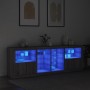 Sideboard with Sonoma gray LED lights 202x37x67 cm by , Sideboards - Ref: Foro24-3209049, Price: 235,47 €, Discount: %