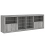 Sideboard with Sonoma gray LED lights 202x37x67 cm by , Sideboards - Ref: Foro24-3209049, Price: 235,47 €, Discount: %