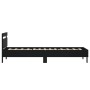 Bed frame with black engineered wood headboard 90x200 cm by , Beds and slatted bases - Ref: Foro24-838534, Price: 87,07 €, Di...