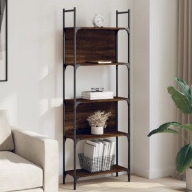 5-shelf oak brown wood bookcase 60.5x24x166.5 cm by , Bookcases and shelves - Ref: Foro24-838867, Price: 50,99 €, Discount: %