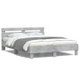 Concrete gray headboard bed frame and LED lights 150x200cm by , Beds and slatted bases - Ref: Foro24-3207542, Price: 156,22 €...