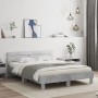 Concrete gray headboard bed frame and LED lights 150x200cm by , Beds and slatted bases - Ref: Foro24-3207542, Price: 156,22 €...