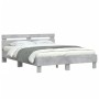 Concrete gray headboard bed frame and LED lights 150x200cm by , Beds and slatted bases - Ref: Foro24-3207542, Price: 156,22 €...