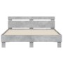 Concrete gray headboard bed frame and LED lights 150x200cm by , Beds and slatted bases - Ref: Foro24-3207542, Price: 156,22 €...