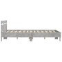 Estructura de cama cabecero y luces LED gris hormigón 140x200cm de , Camas y somieres - Ref: Foro24-3207549, Precio: 146,99 €...