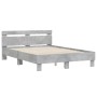 Cama con cabecero madera de ingeniería gris hormigón 120x200 cm de , Camas y somieres - Ref: Foro24-3207430, Precio: 148,01 €...