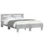 Cama con cabecero madera de ingeniería gris hormigón 120x200 cm de , Camas y somieres - Ref: Foro24-3207430, Precio: 148,01 €...