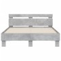 Cama con cabecero madera de ingeniería gris hormigón 120x200 cm de , Camas y somieres - Ref: Foro24-3207430, Precio: 148,01 €...