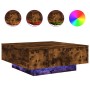 Smoked oak coffee table with LED lights 80x80x31 cm by , Coffee table - Ref: Foro24-836592, Price: 81,18 €, Discount: %