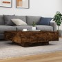 Engineered wood smoked oak coffee table 100x100x31 cm by , Coffee table - Ref: Foro24-836599, Price: 94,21 €, Discount: %