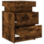 Bedside tables with LED lights 2 units smoked oak 35x39x55 cm by , Nightstands - Ref: Foro24-836758, Price: 123,55 €, Discoun...