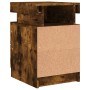 Bedside tables with LED lights 2 units smoked oak 35x39x55 cm by , Nightstands - Ref: Foro24-836758, Price: 123,55 €, Discoun...