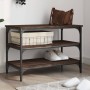 Engineered wood oak brown shoe bench 70x38.5x49 cm by , Benches for halls and storage - Ref: Foro24-839042, Price: 47,53 €, D...