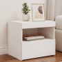 Bedside tables with LED lights, 2 units, white, 50x40x45 cm by , Nightstands - Ref: Foro24-836764, Price: 114,78 €, Discount: %