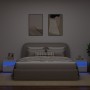 Mesitas de noche con luces LED 2 unidades blanco 50x40x45 cm de , Mesitas de noche - Ref: Foro24-836764, Precio: 114,78 €, De...